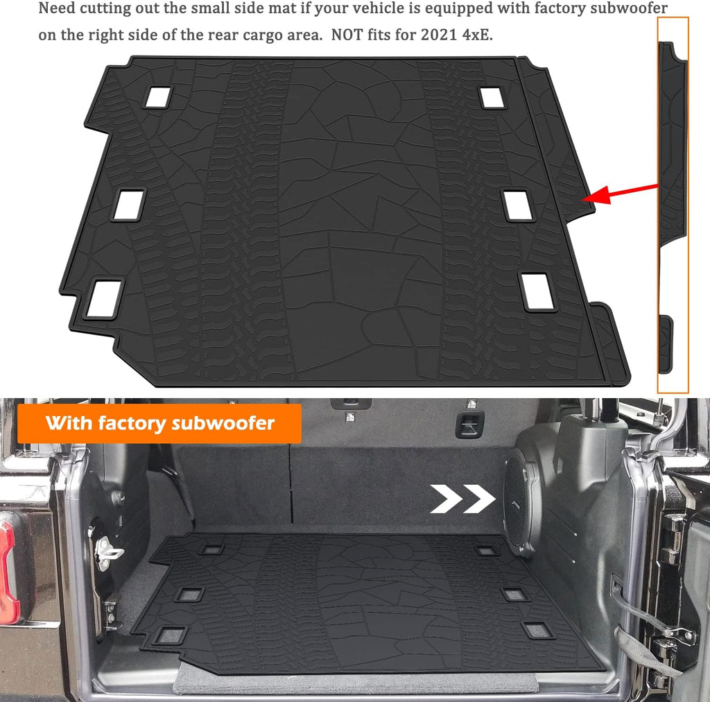 Cargo Mat for Jeep Wrangler JL 4 Door All-Weather Trunk Mat Cargo Liners B9389