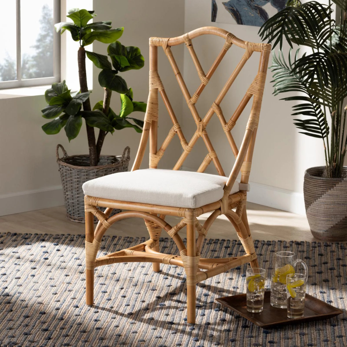 Natural Finished Rattan Chair L1592