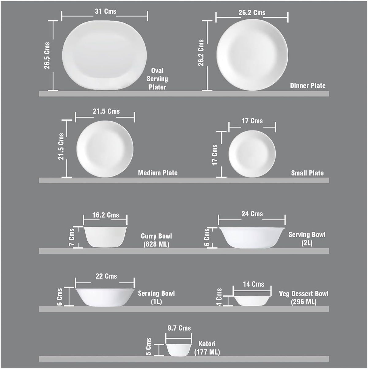 30 Pcs White Glass Dinner Set N779