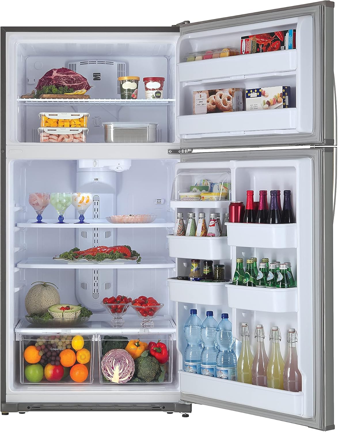 33" Top-Freezer Refrigerator with 21 Cubic Ft. Total Capacity, Stainless Steel T359