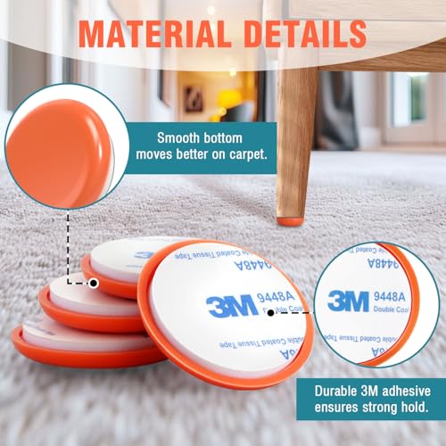 24 PCS 3M Adhesive Furniture Sliders Y434