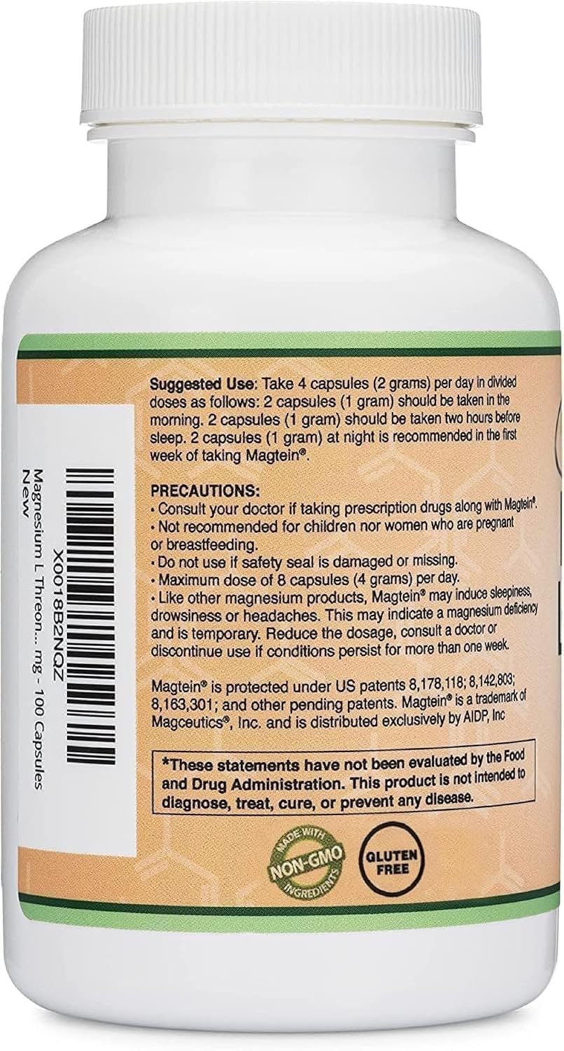Magnesium L Threonate Capsules 2,000 mg 100 Capsules X2403