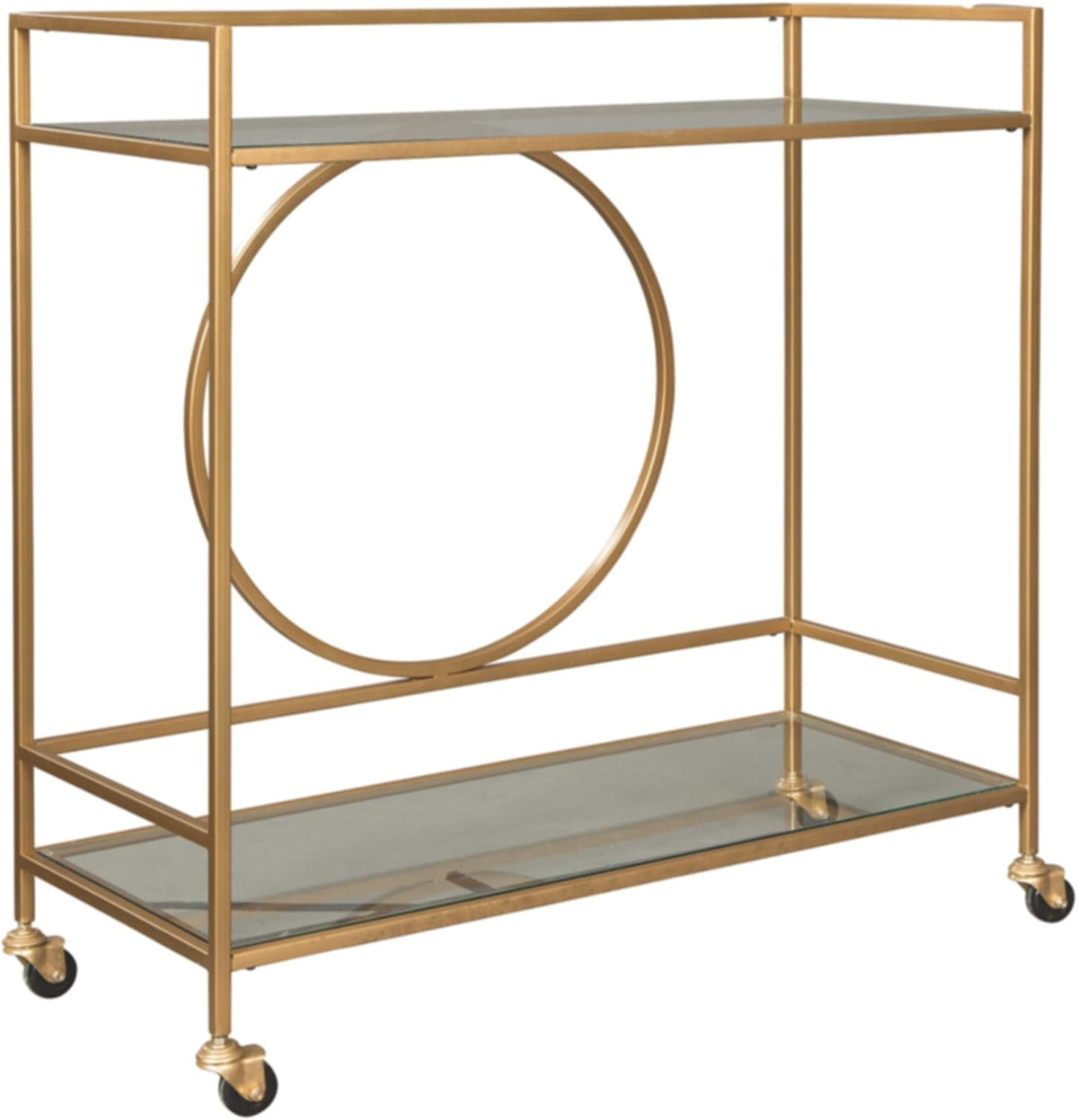 Glam Metal Bar Cart with Caster Wheels V954