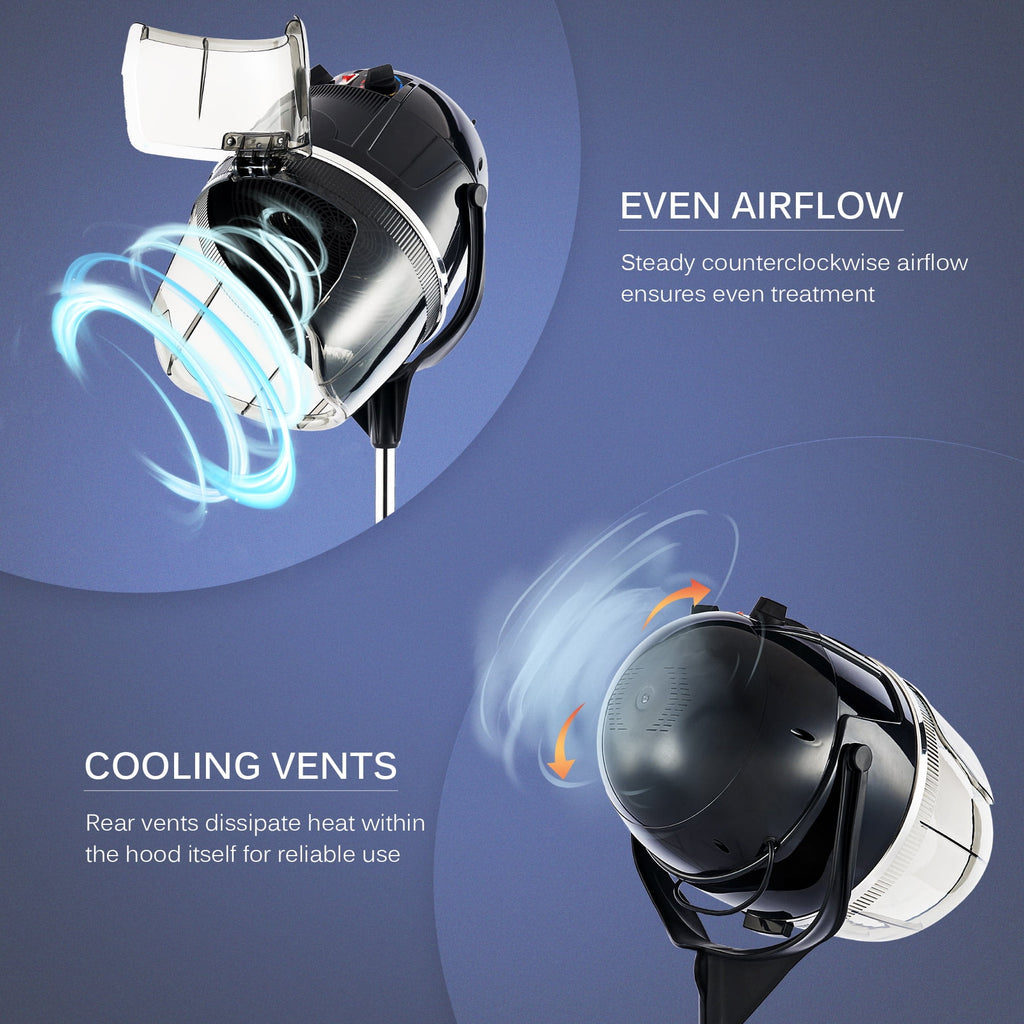 Black 1300 Watts Hood Hair Dryer W973