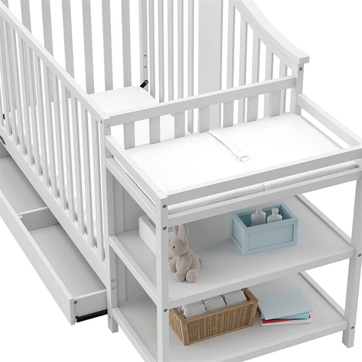 4-in-1 Convertible Crib and Changer with Drawer X5024
