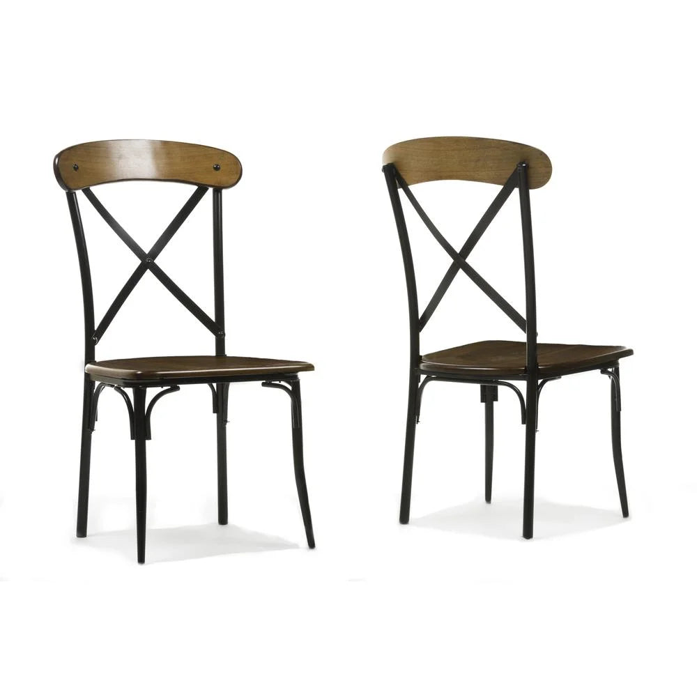 Brown and Black Dining Side Chair Set of 2 N93177