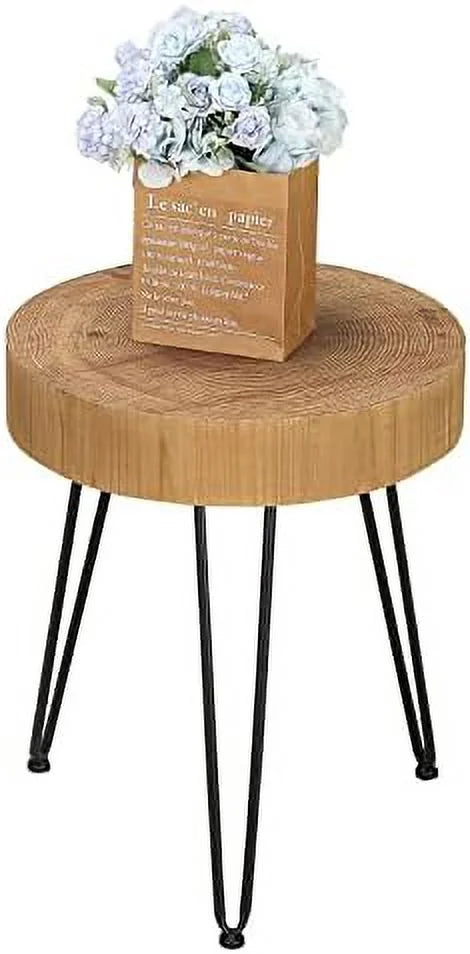 Round Coffee Table Set of 2 Solid Wood Side and End Table M9218