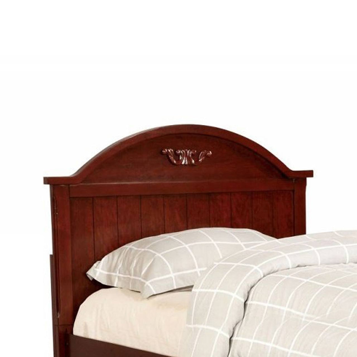 Transitional Style Twin Size Bed with Headboard Cherry Brown X863