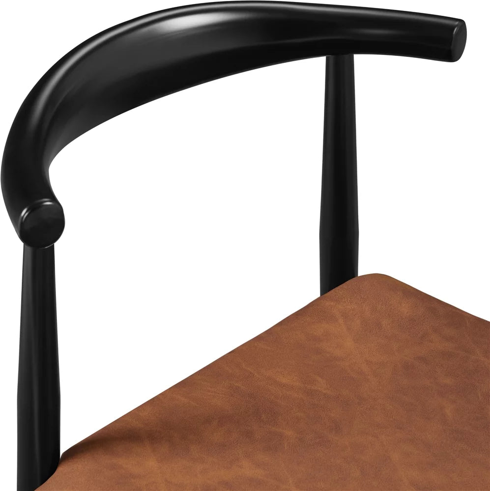 Set of 2 Brown PU Leather Dining Chairs U89589