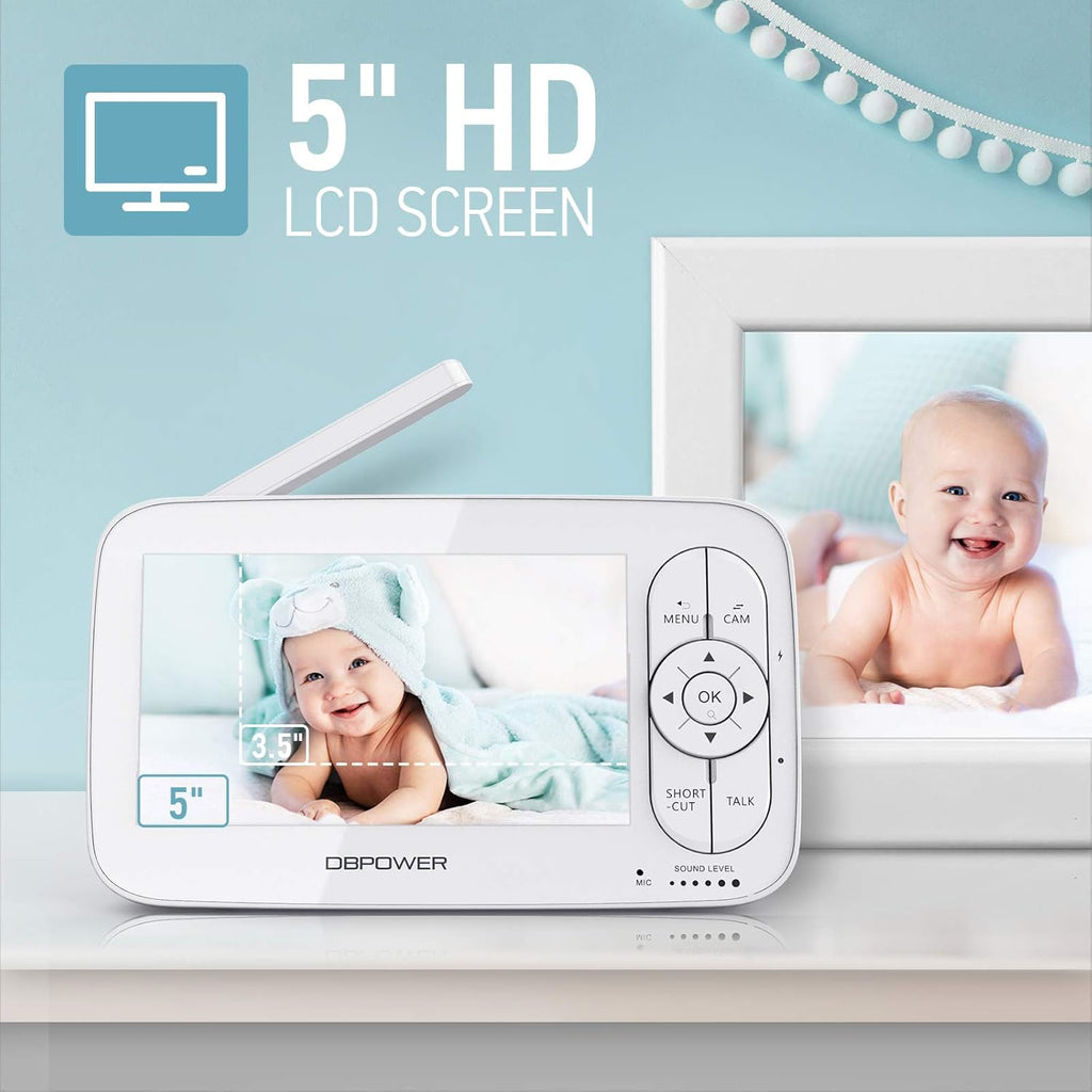 1080P 5 HD Display Video Baby Monitor with Camera and Audio, Night Vision, Two-Way Audio O283500