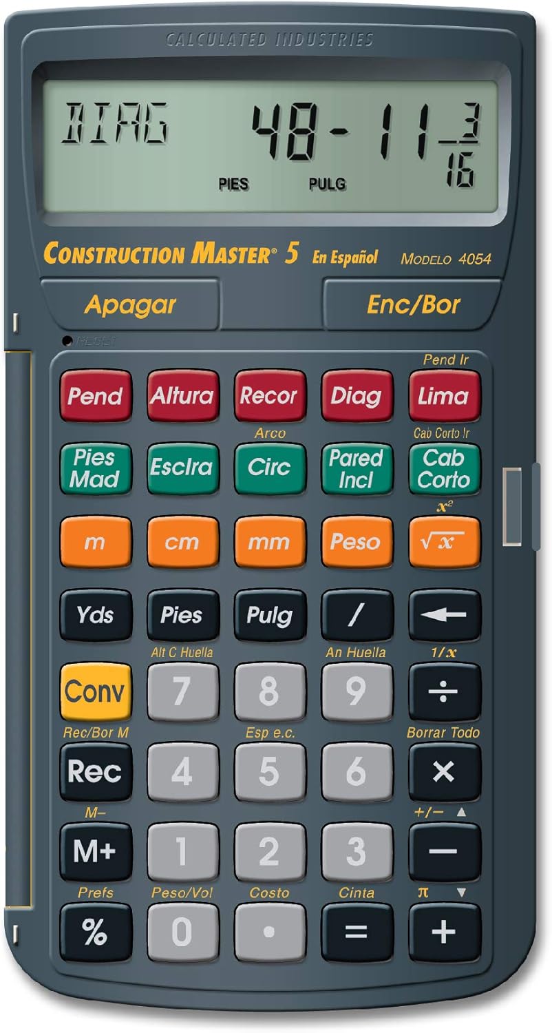 Construction Master Pro Advanced Construction Math Feet-Inch-Fraction Calculator M32618