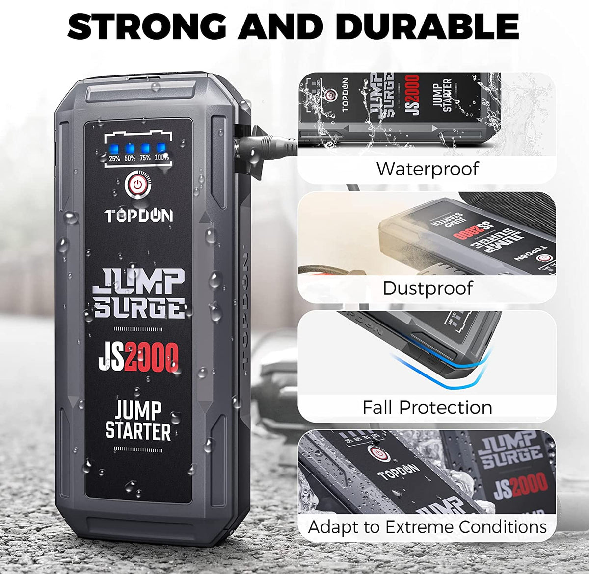 12V 2000A Peak Car Battery Charger Jump Starter R464