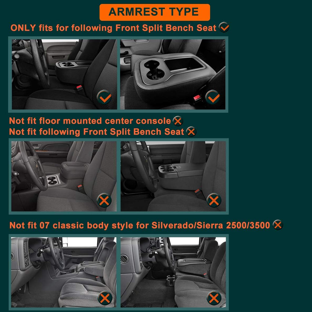 Black Center Console Cover Pack of 2 C1105
