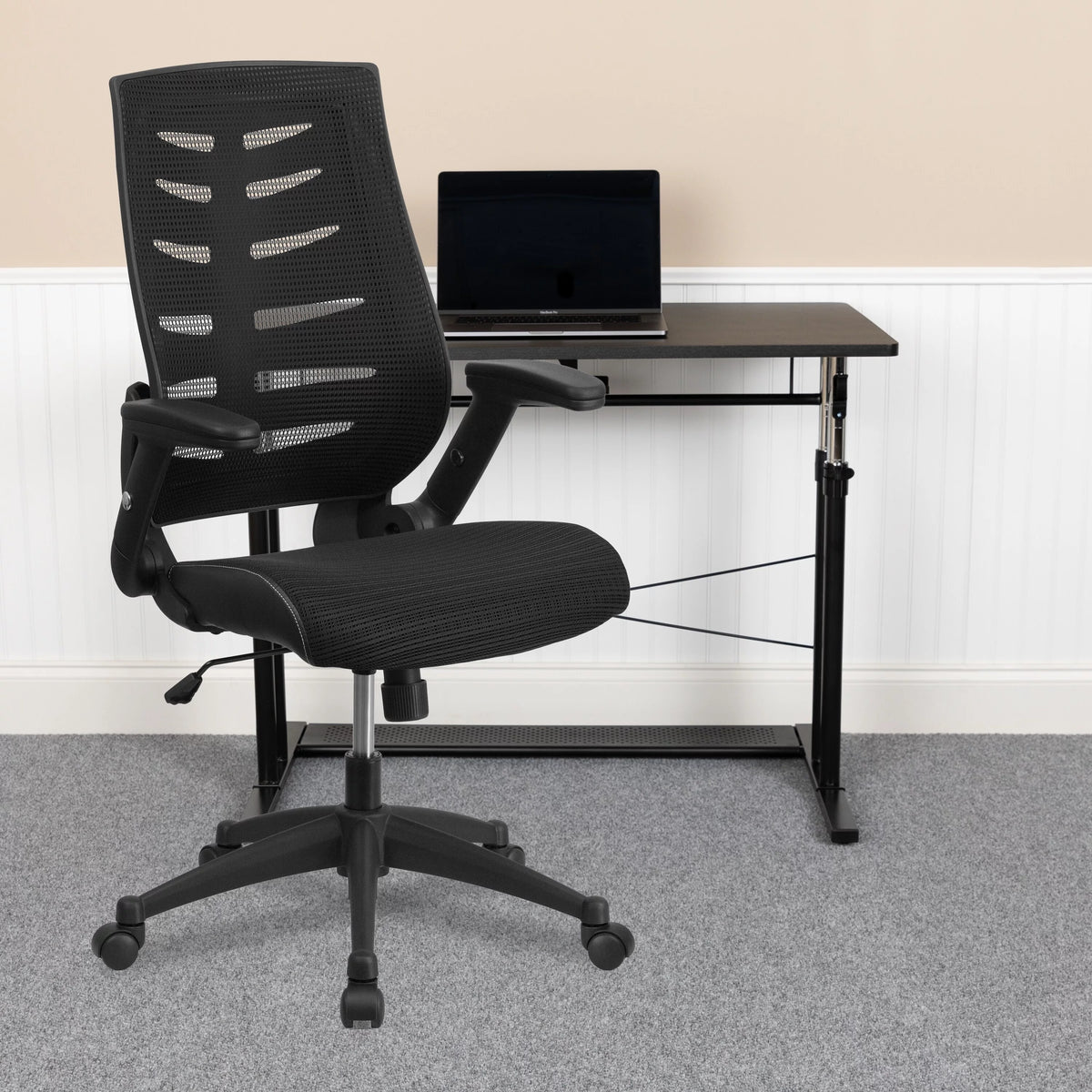 High Back Mesh Ergonomic Swivel Chair with Flip-Up Arms A14080