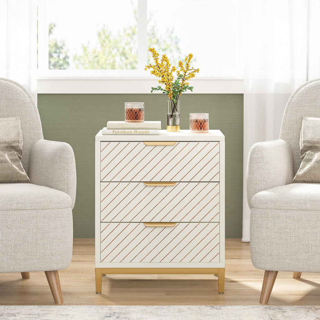 Light Wood Grain Nightstand with Drawers A624