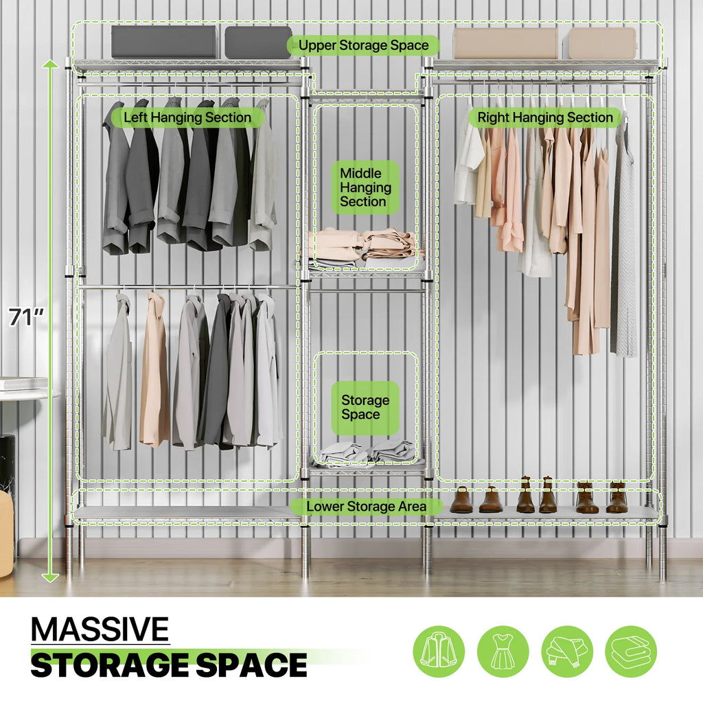 Carbon Steel Heavy Duty Garment Rack S328
