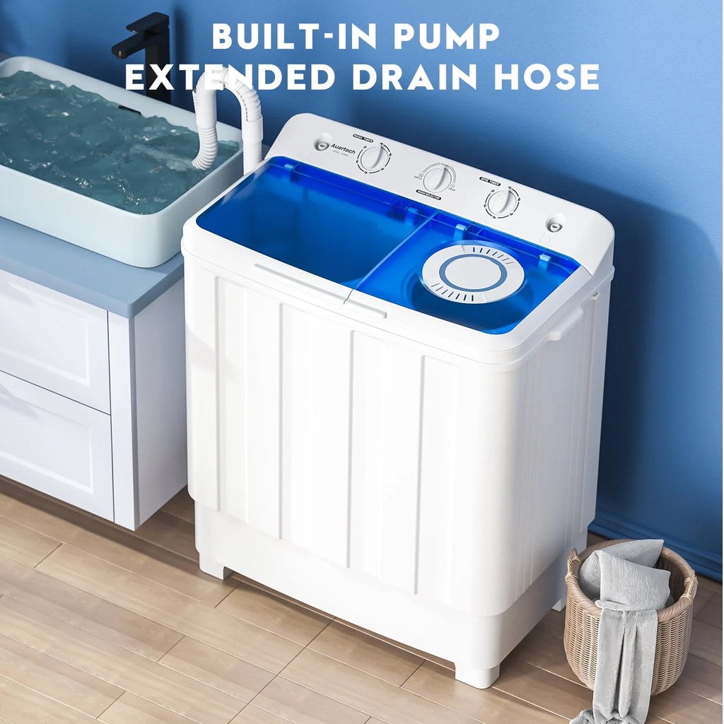 Portable 28lbs Twin Tub Compact Semi-Automatic Washer Spinner Combo A4395