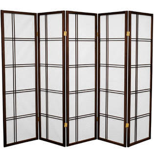 Walnut 5-Panel Room Divider C460