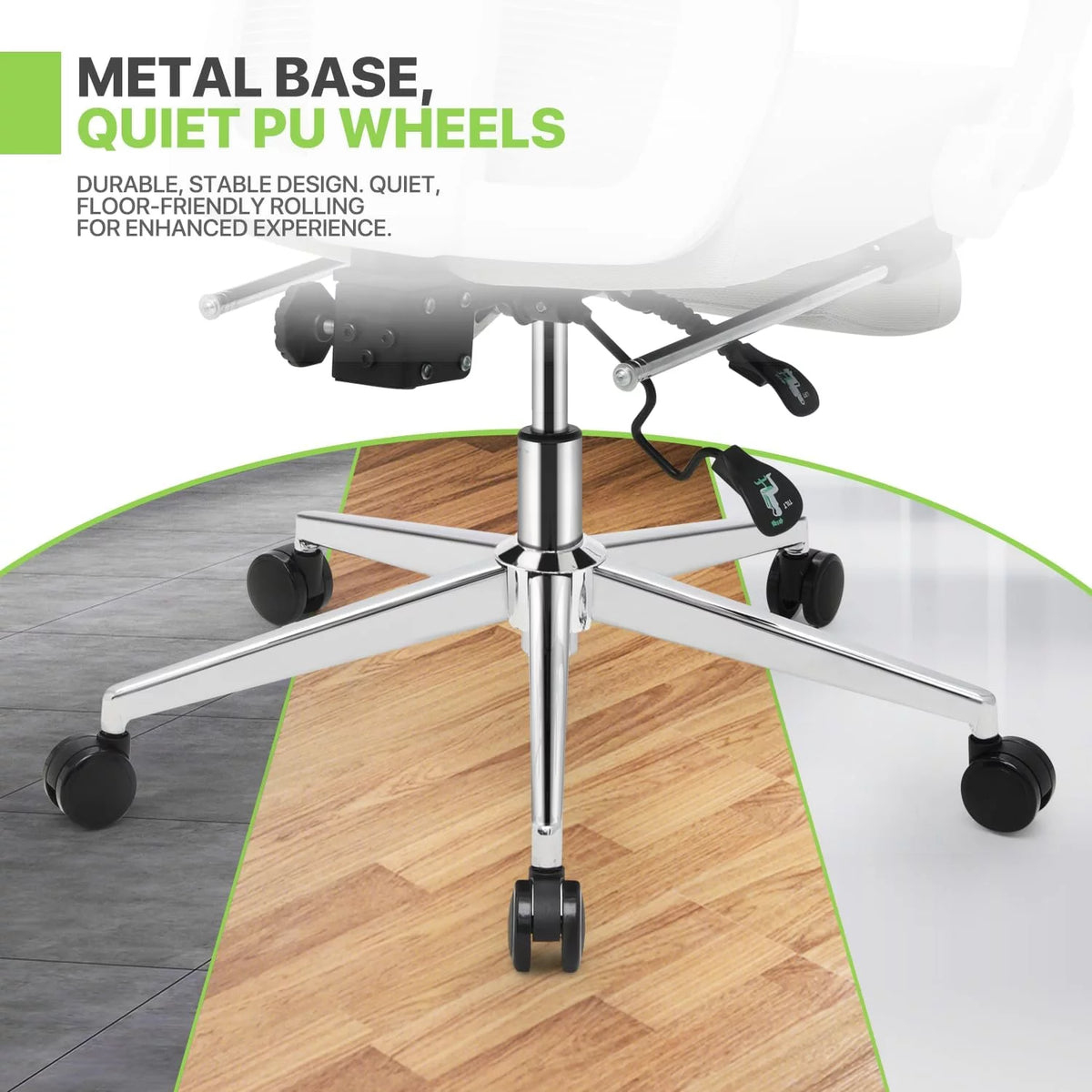 Grey Ergonomic High Back Mesh Office Chair with Footrest Y715606