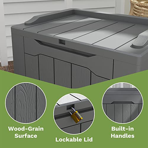 70 Gallon Water-Resistant Plastic Storage Bench R4302