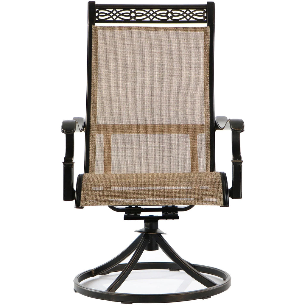 11-Piece Outdoor Dining Set with 10 Swivel Rockers and 60" x 84" Table T185875