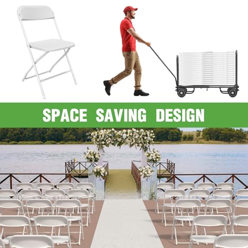 10 Pack White Plastic Folding Chair with Steel Frame M832841