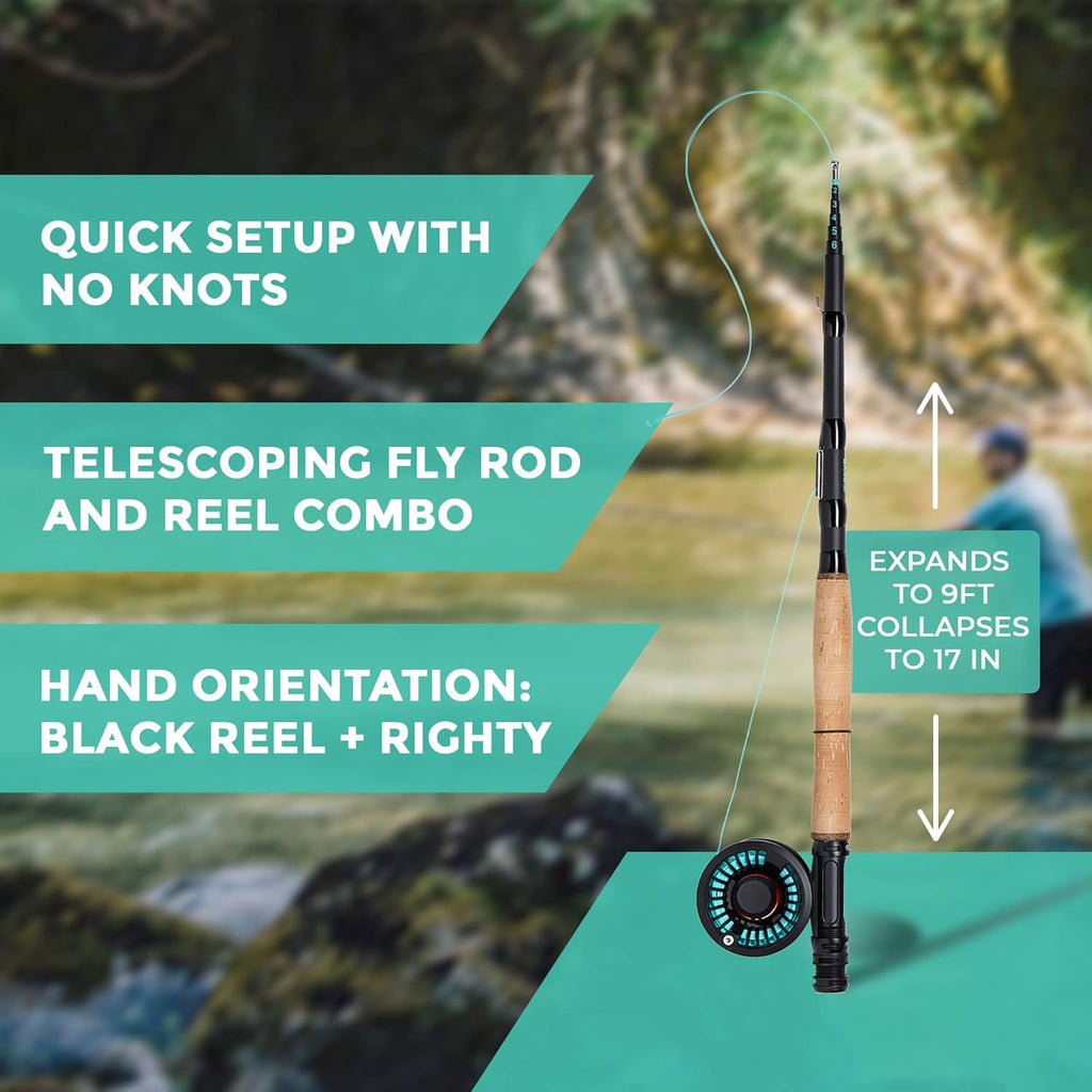 6WT Telescoping Travel Fly Rod and Reel Combo P418