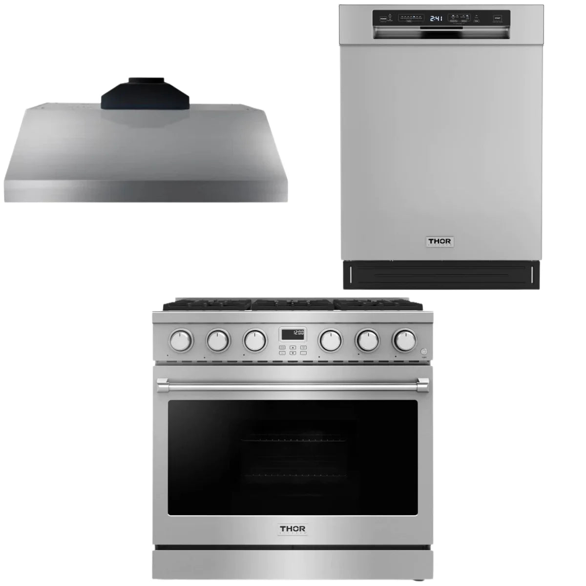 36 Gas Range, Range Hood and Dishwasher F13129