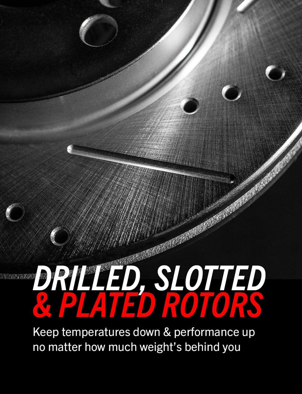 Front Z36 Carbon Fiber Ceramic Brake Pads and Drilled/Slotted Brake Rotors V9020
