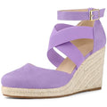 Women's Espadrilles Closed Toe Wedges Heels Sandals Q533520