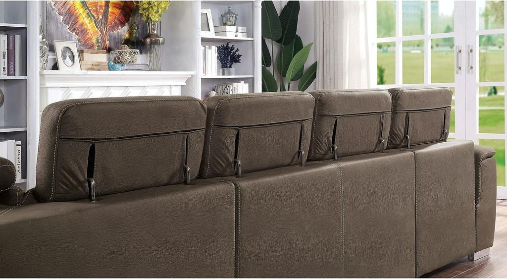 Light Brown Nabuck Sectional Sofa X853236