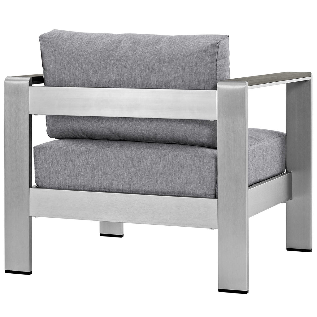 Silver Gray Aluminum Outdoor Armchair Q432