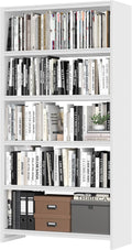 White 5 Tier Metal Bookcase F154