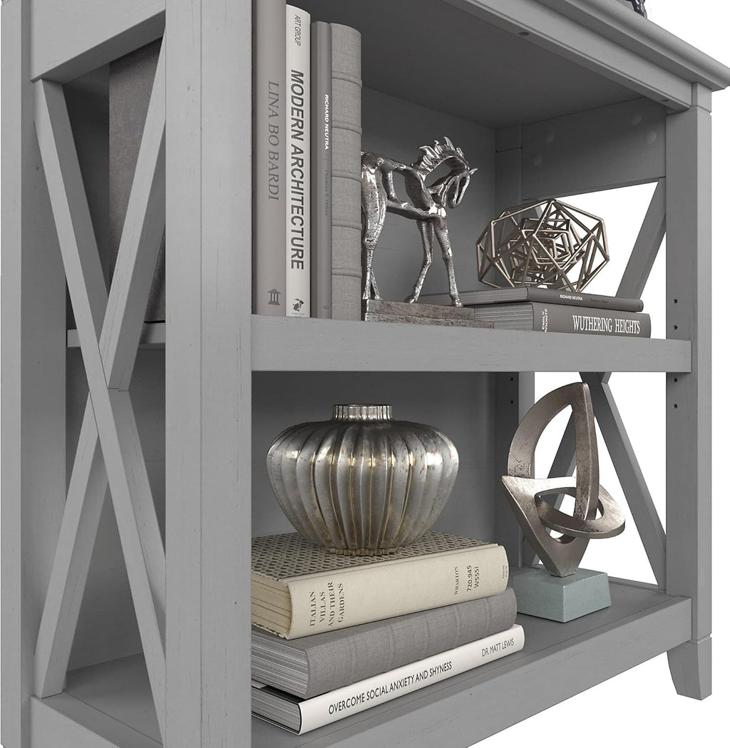 2 Shelf Bookcase in Cape Cod Gray H307
