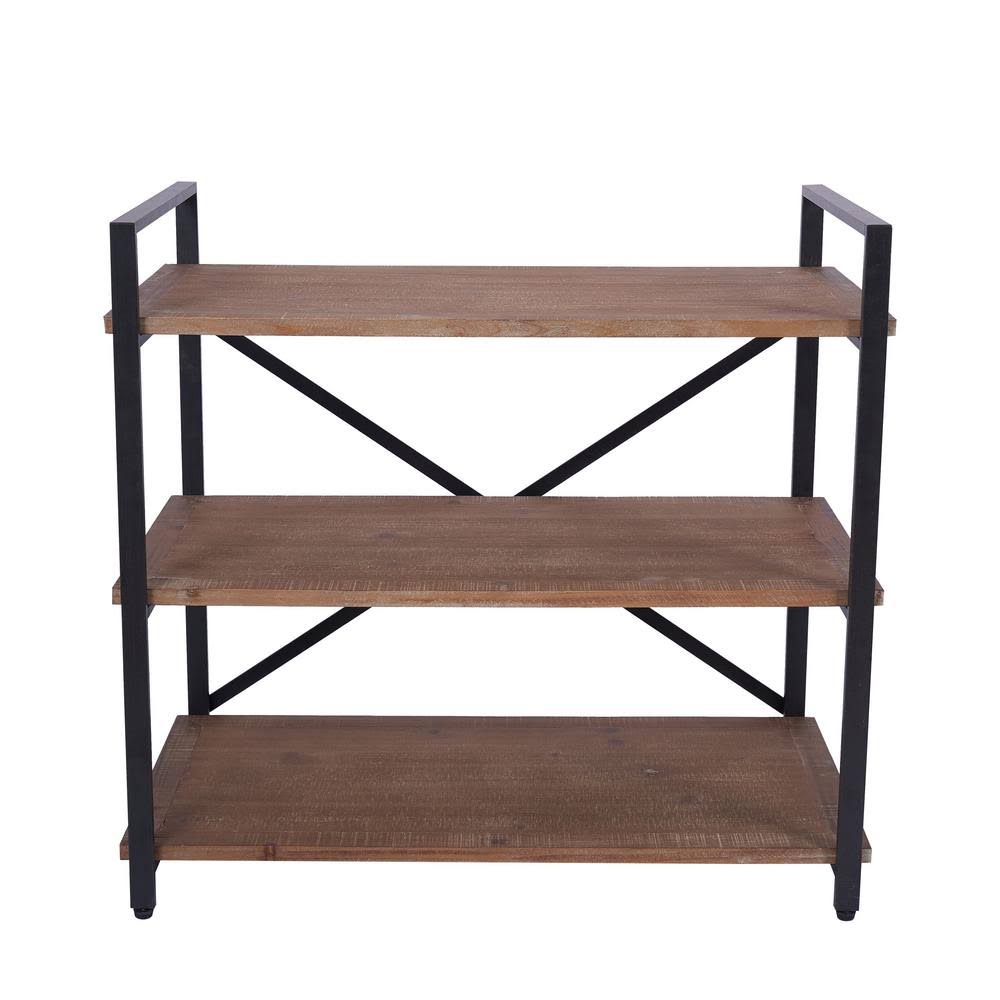 Dark Brown 3 Tier Bookcase Bookshelf Q97704
