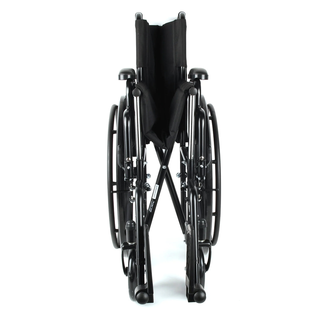Lightweight Foldable Steel Wheelchair with 18" Seat and Swing-Away Footrests N683