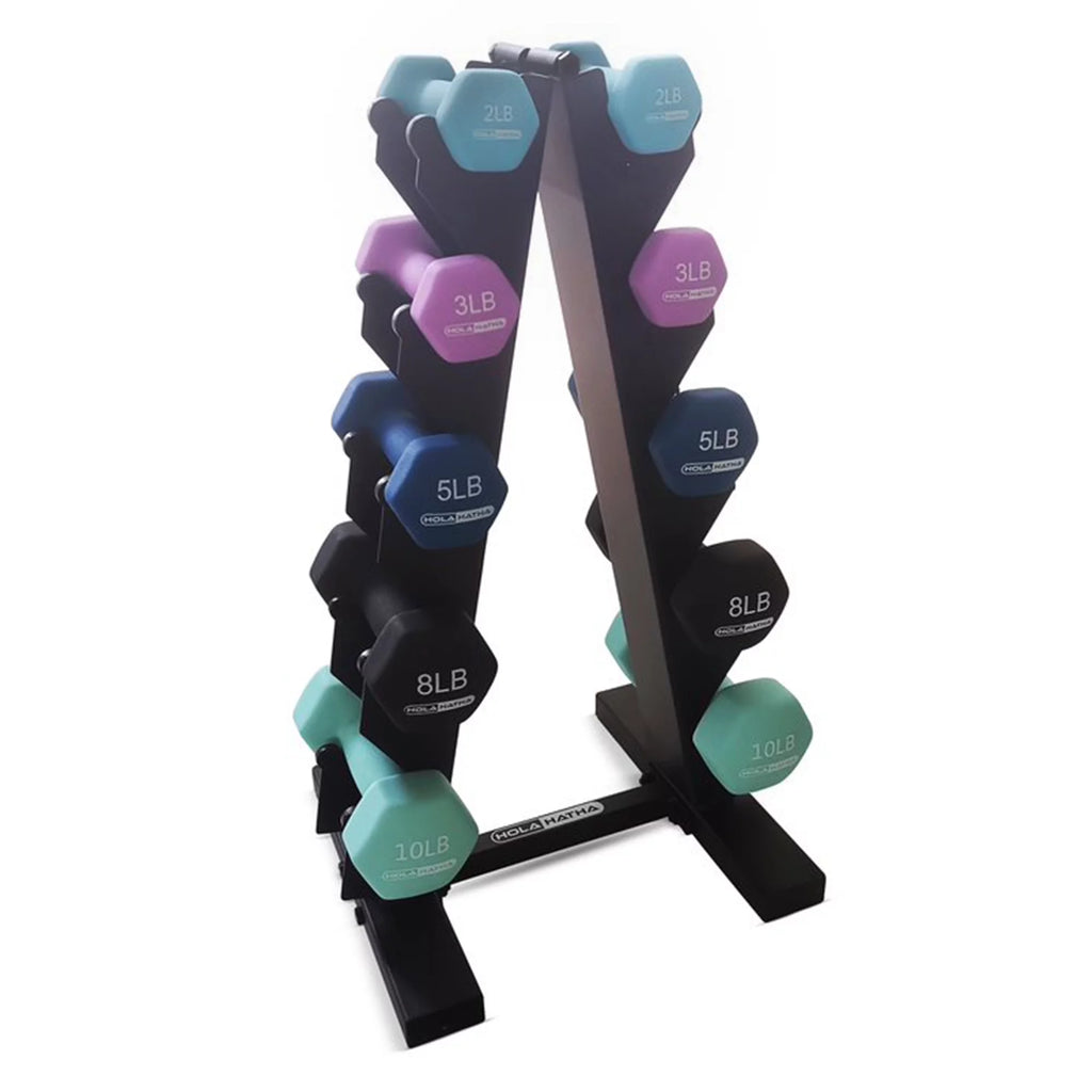 3, 5, and 8 Pound Dumbbell Hand Weight Set with Storage Rack A80518
