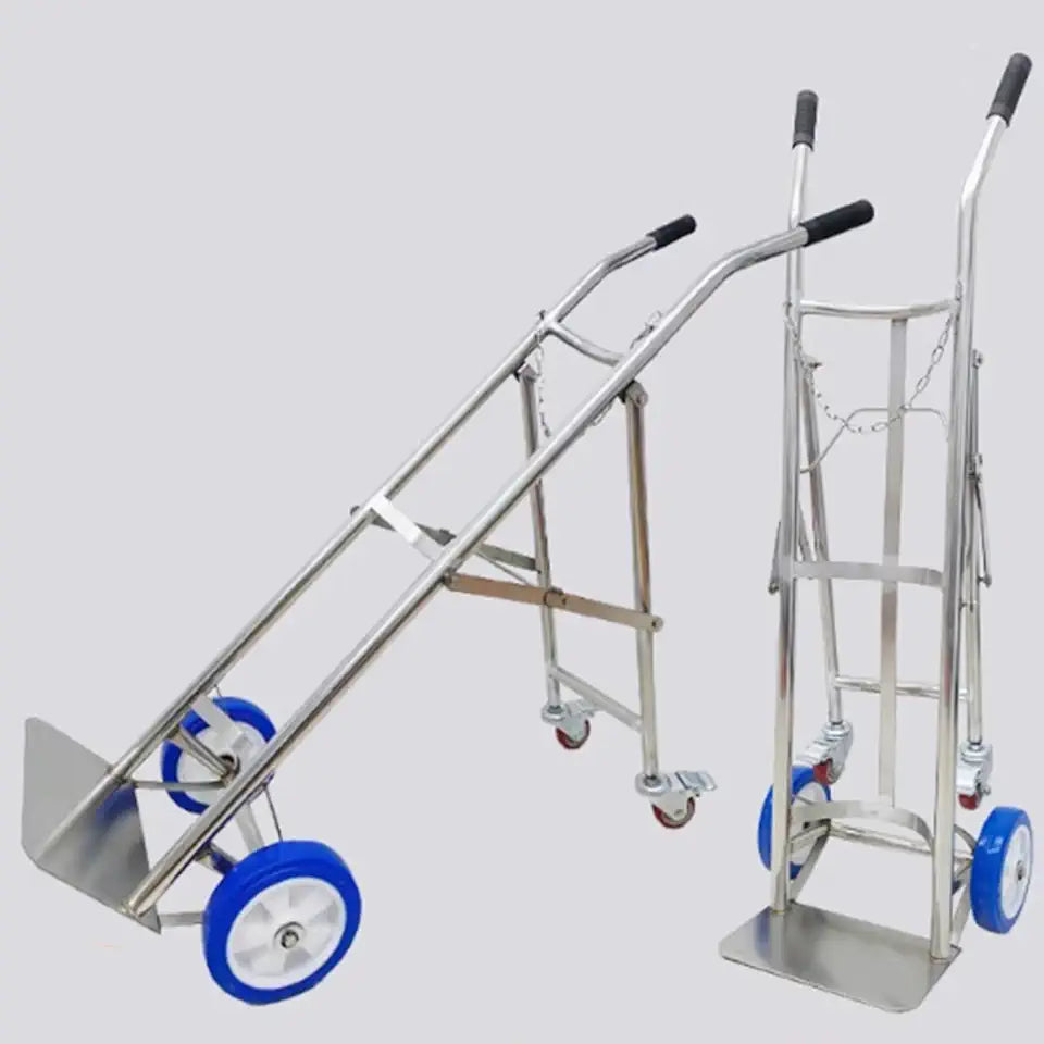 Lightweight Portable Stainless Steel Oxygen Tank Cart O3697