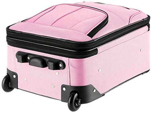 Pink Expandable 2-Piece Softside Upright Luggage Set C42257