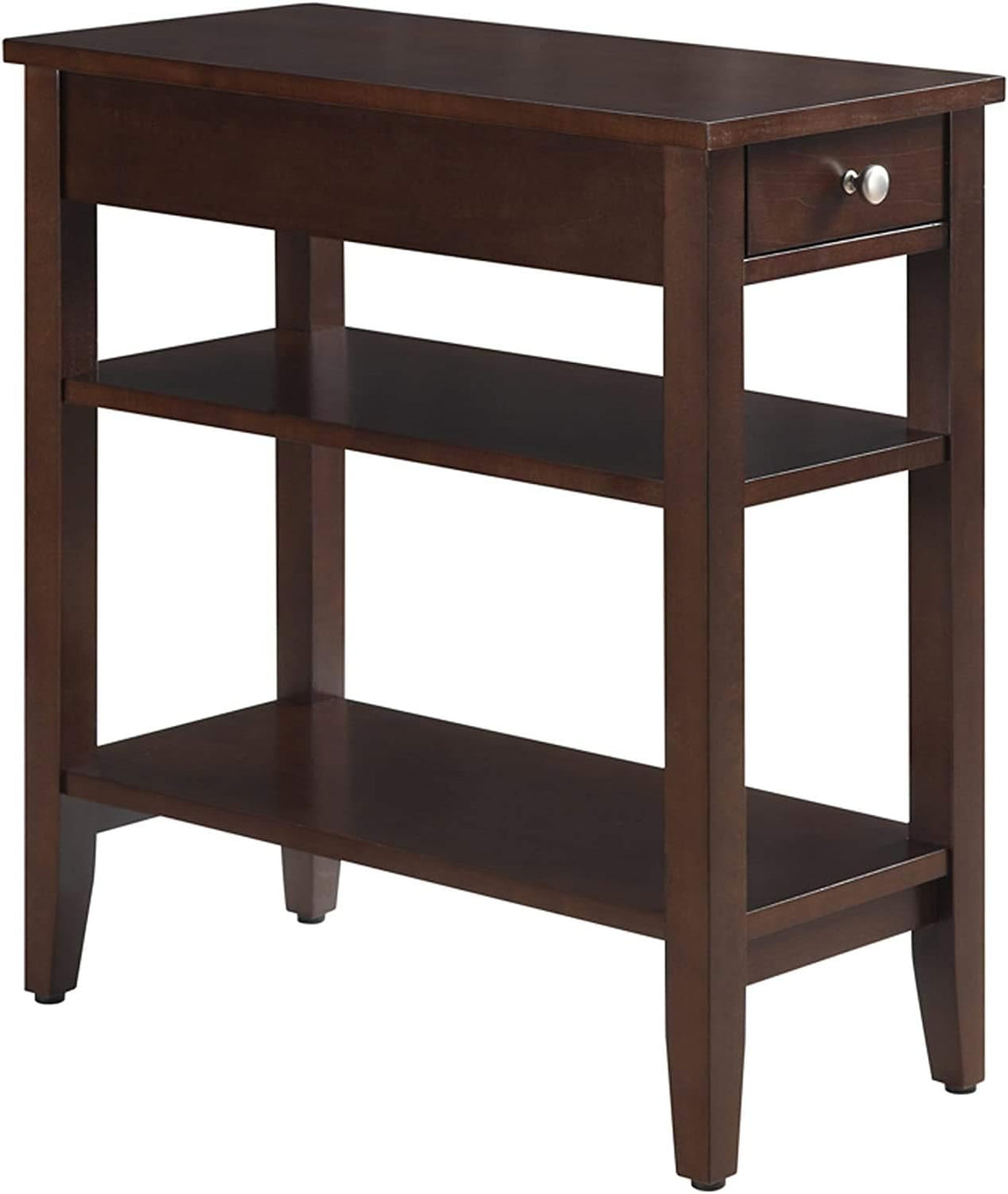 Black 1 Drawer End Table with Shelves P37795