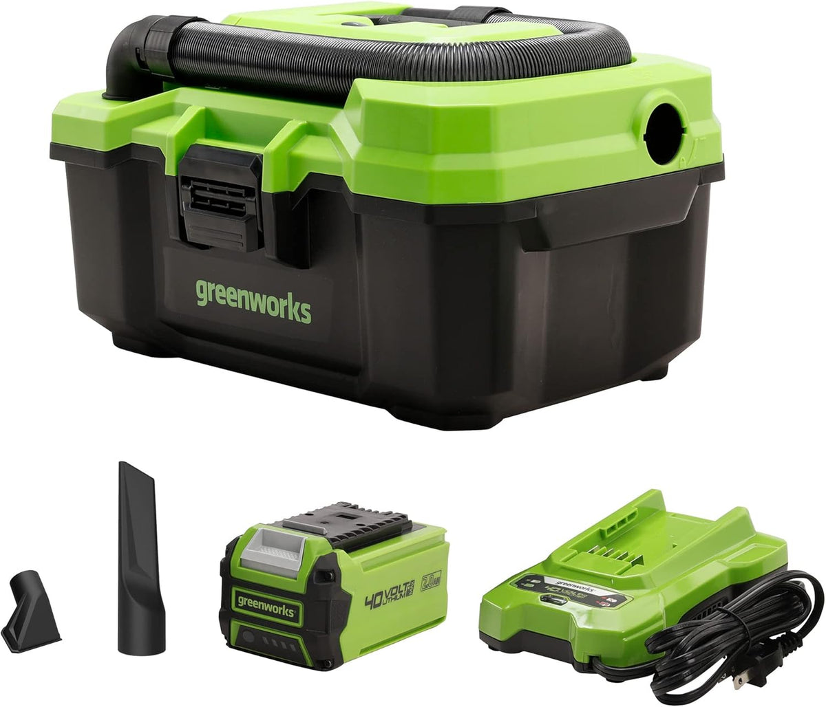 40V 3-Gallon Wet / Dry Shop Vacuum with 2Ah USB Battery and Charger V160