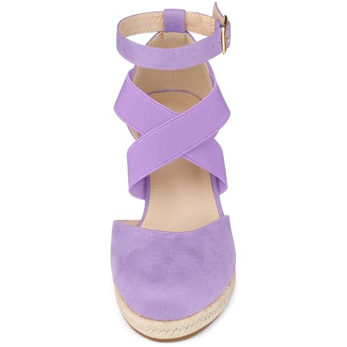 Women's Espadrilles Closed Toe Wedges Heels Sandals Q533520