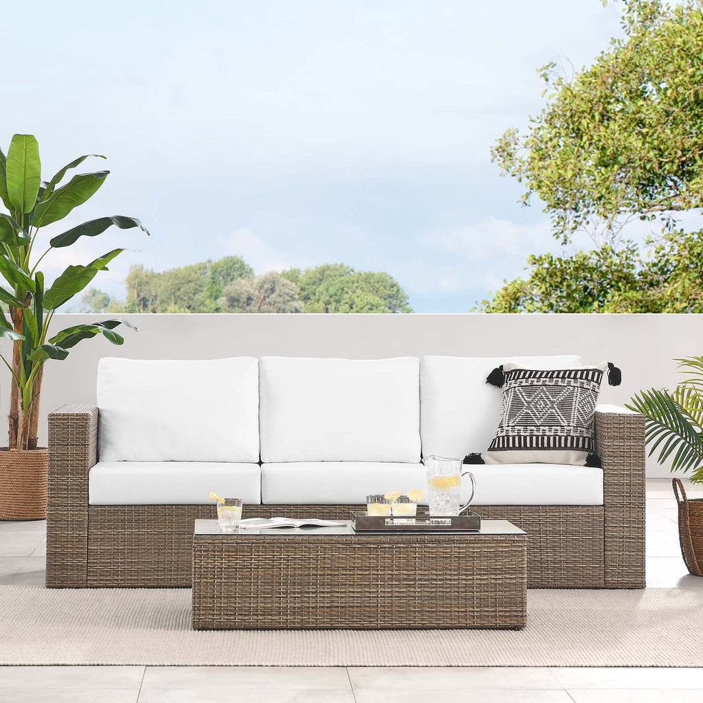 2-Piece Outdoor Patio Furniture Set in Cappuccino White N870887