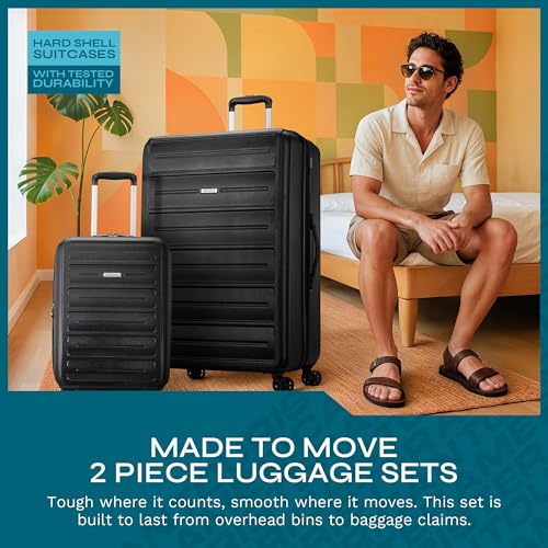 Black 3 Piece Hardshell Spinner Luggage Set H3431