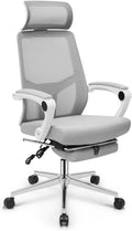 Grey Ergonomic High Back Mesh Office Chair with Footrest Y715606