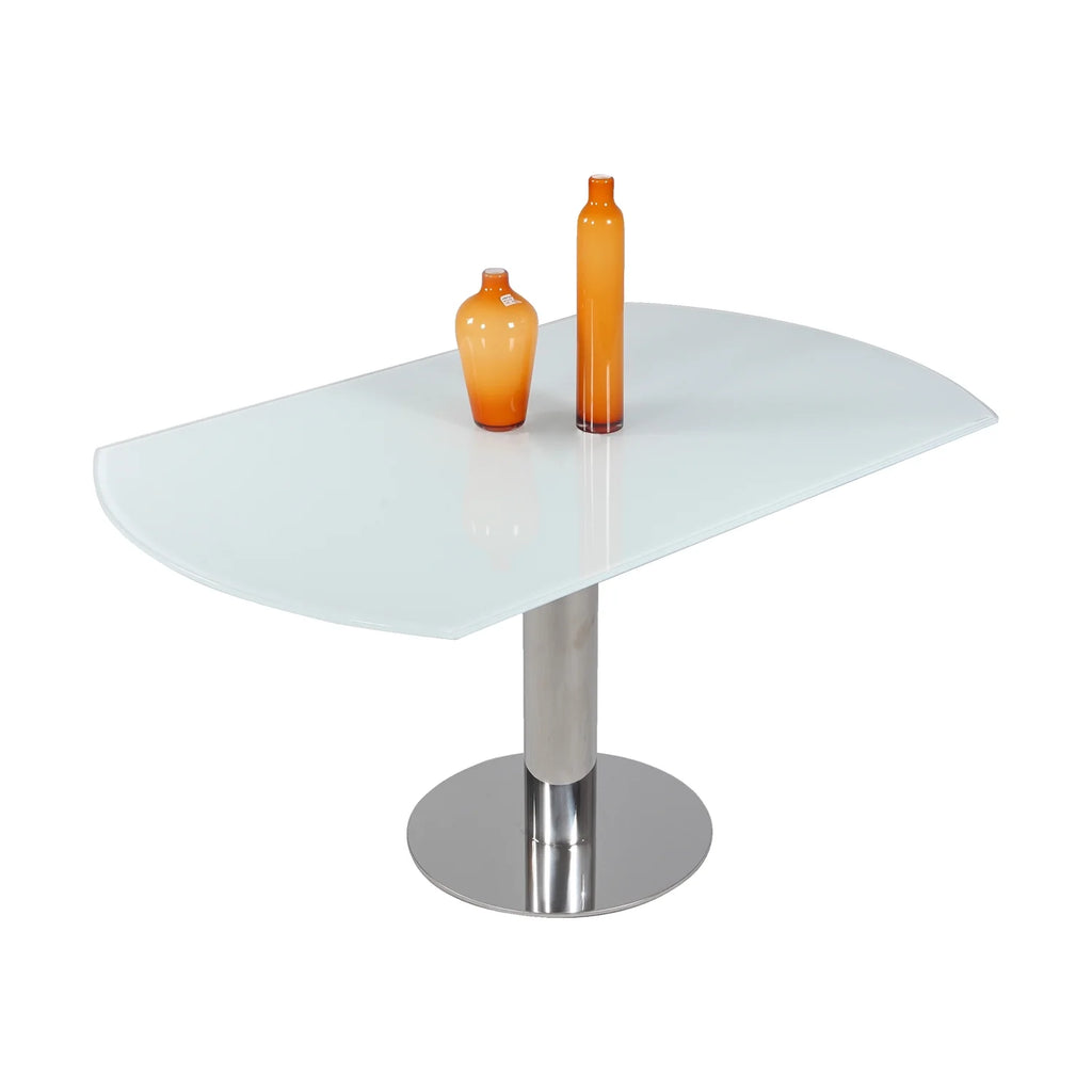 Contemporary White Glass Dining Table P623