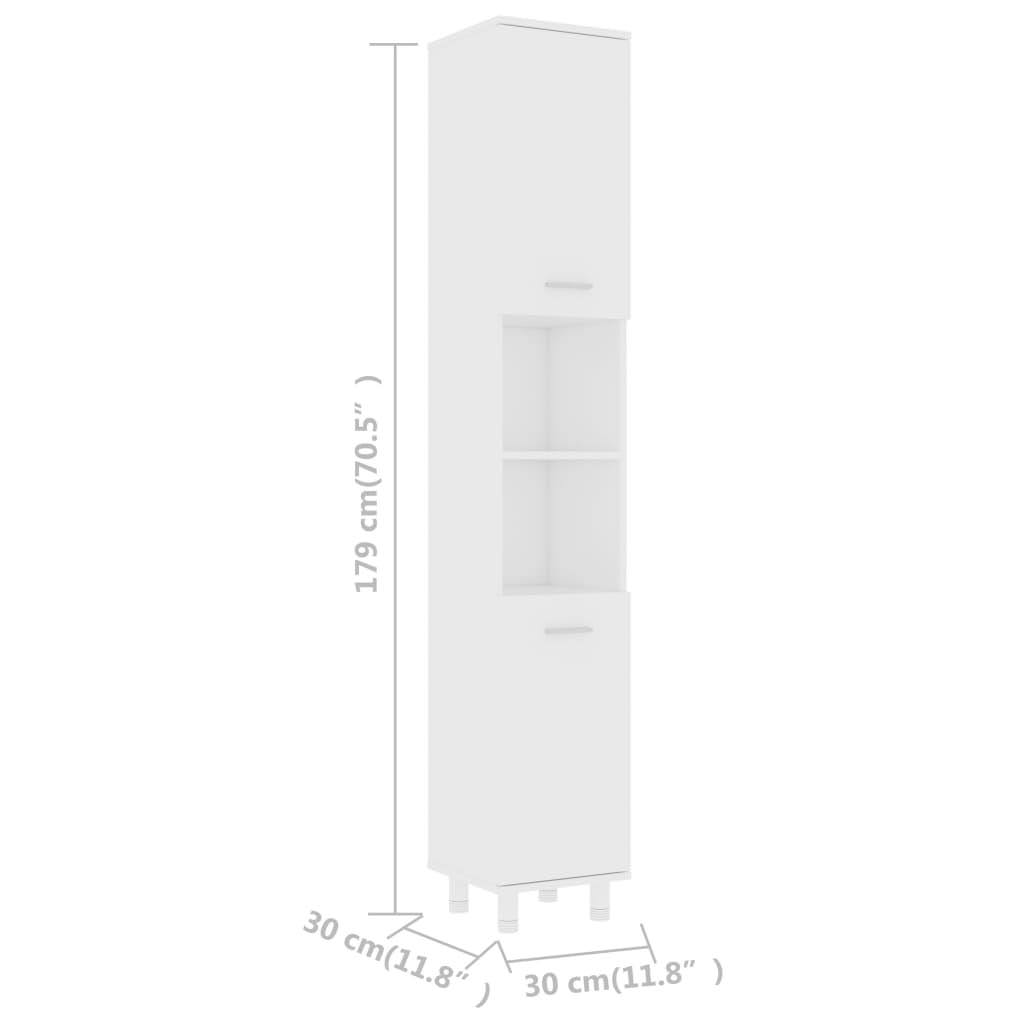 White and Sonoma Oak Bathroom Cabinet Chipboard L40573