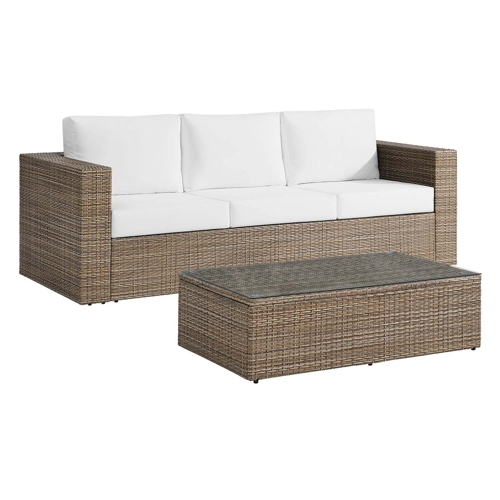 2-Piece Outdoor Patio Furniture Set in Cappuccino White N870887