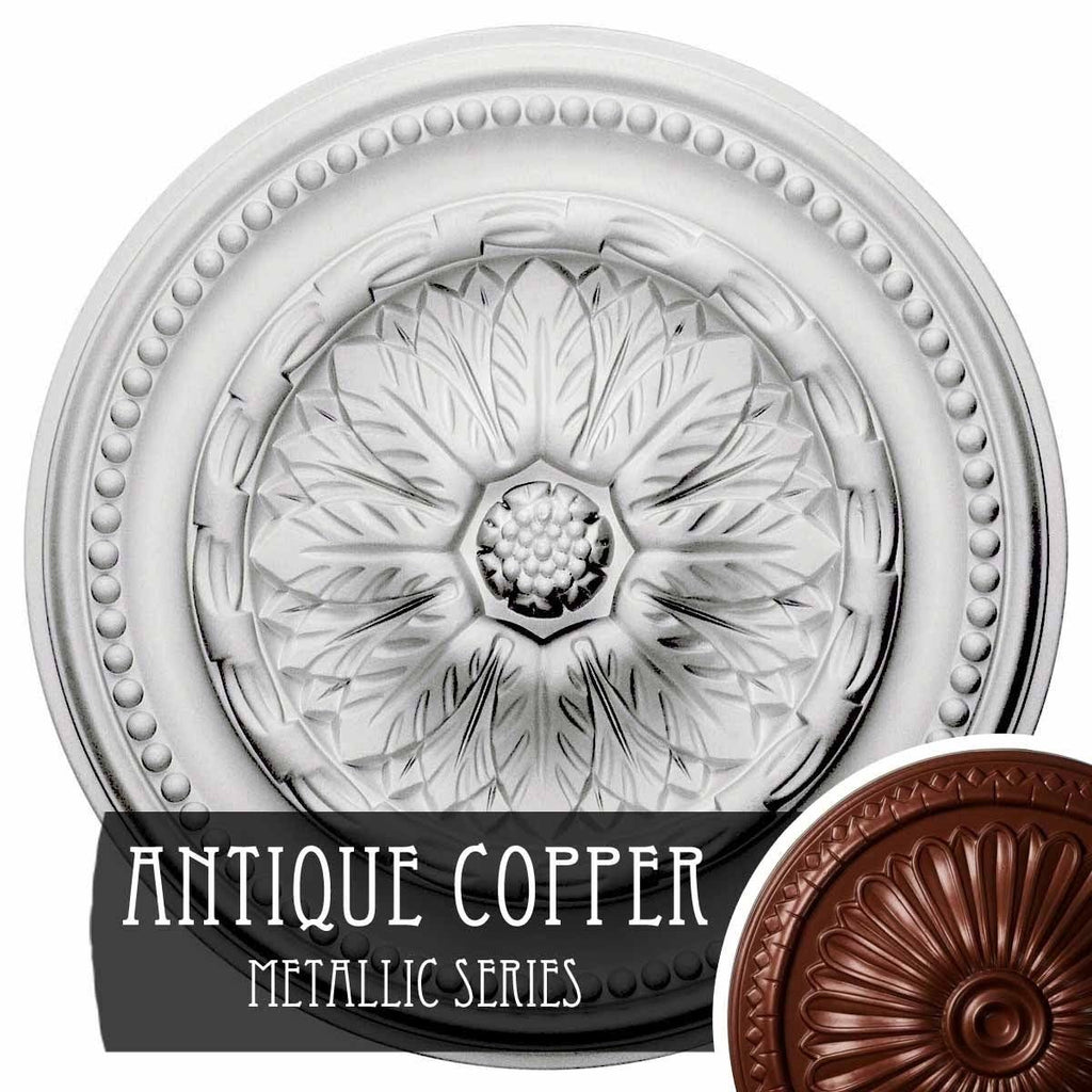 15 3/4 inch x 1 7/8 inch Hand-Painted Rust Ceiling Medallion K718
