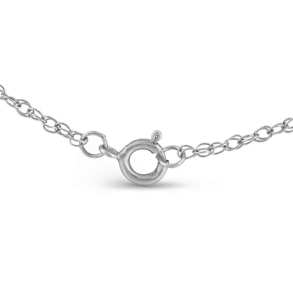 2ct Black Diamond Solitaire Pendant 14K White Gold Necklace O980